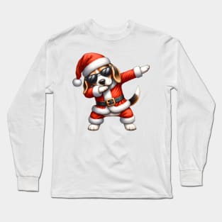 Christmas Beagle Dog Dabbing Dance Long Sleeve T-Shirt